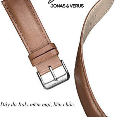 Đồng hồ đeo tay Nam hiệu JONAS & VERUS Y01545-A0.WWWLZ, Máy Cơ (Automatic), Kính mo tráng saphire hạn chế trầy xước, Dây da Italy