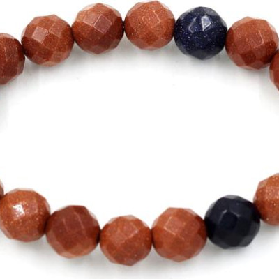 Vòng tay chuỗi hạt kim sa cắt giác 10 ly MS131