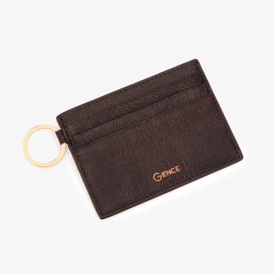 Ví Đựng Thẻ Card Đeo Chìa Khóa Túi Xách GENCE D01 Chật Liệu Da Bò Cao Cấp
