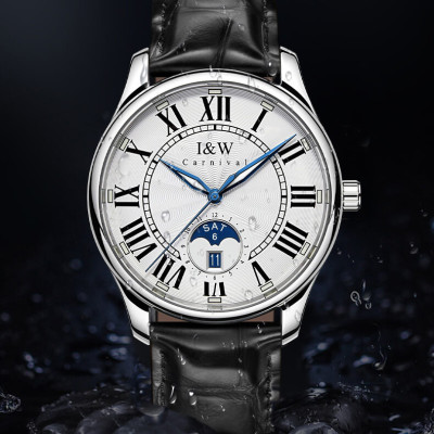 Đồng hồ nam chính hãng IW CARNIVAL IW685G-1 Kính sapphire ,chống xước ,Chống nước 30m ,Bảo hành 24 tháng,Máy cơ (Automatic),dây da cao cấp, thiết kế đơn giản dễ đeo