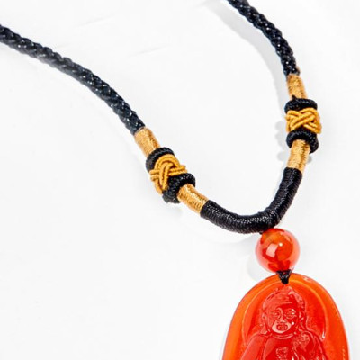 Mặt Dây Chuyền Phật A Di Đà Đá Mã Não Đỏ size nhỏ 3.6x2.3cm - Ngọc Quý Gemstones