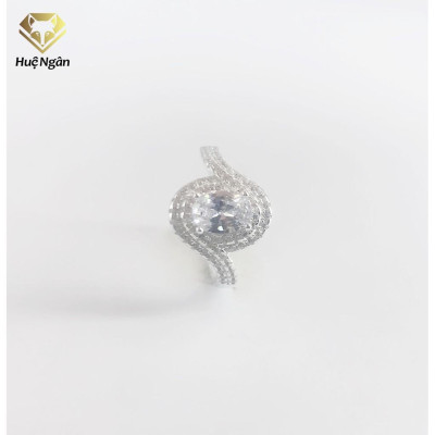 Nhẫn bạc Ý 925 Huệ Ngân - Nhẫn Ổ Cao Đính Đá RR1534