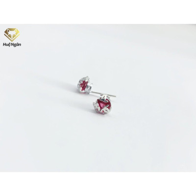 Bông tai bạc Ý 925 Bạc xinh Huệ Ngân Nụ Đá YCXR140