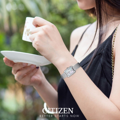 Đồng Hồ Nữ Citizen Dây Thép Không Gỉ EM0491-81D - Mặt Xà Cừ