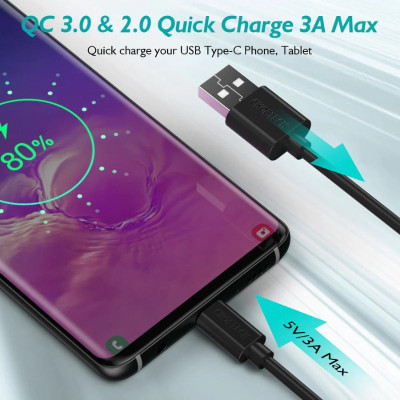 Cáp sạc Choetech AC000 nhanh và truyền dữ liệu USB to Type C 3A  Series ( Hàng chính hãng)
