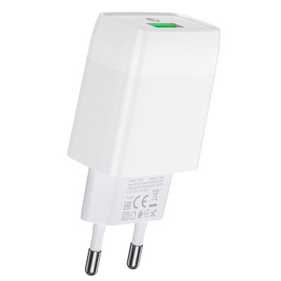 Củ sạc nhanh 18W Hoco chuôi tròn PC chống cháy hỗ trợ QC3.0 ( 2 màu ) - Hàng chính hãng