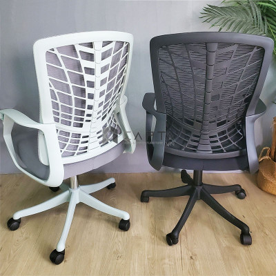 Ghế nhân viên lưng trung khung nhựa trắng nệm xám CE4540-2M Nội thất Capta