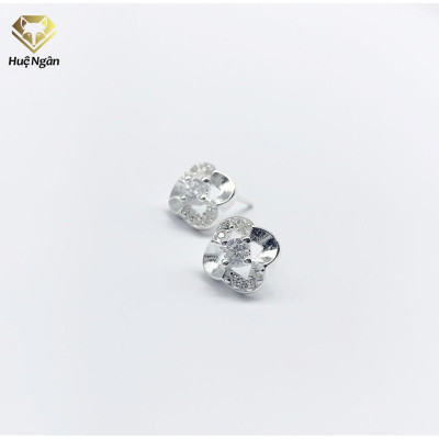 Bông tai bạc Ý 925 Huệ Ngân- Hoa Đẹp TC1025E