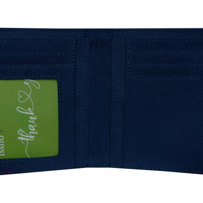 Ví Gập Đôi Đứng Cổ Điển Issho chất Canvas, đa màu sắc, thời trang, có ngăn chứa ảnh người thương