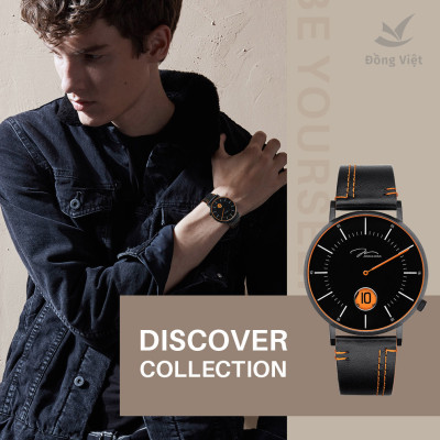 Đồng hồ đeo tay Nam  hiệu JONAS & VERUS D41.10.BBLBO , Máy Pin (Quartz), Kính sapphire chống trầy xước, Dây da Italy