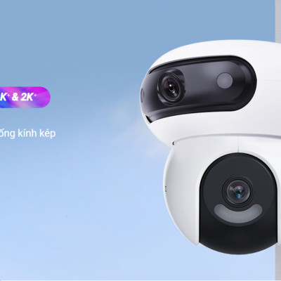 Camera 2 Mắt Ezviz H90 Dual Lens 2K+ (4MP+4MP), Hồng Ngoại 30m, Đàm Thoại 2 Chiều, Đèn Còi Báo Động - Hàng chính hãng