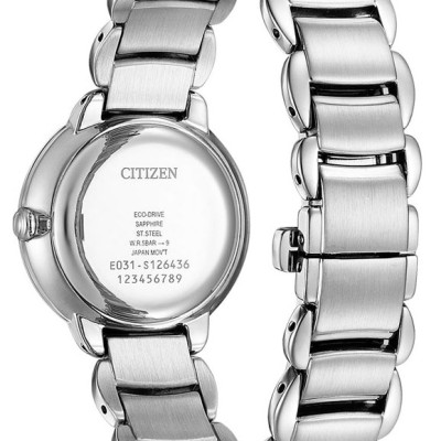 Đồng Hồ Nữ Citizen Đính Kim Cương Dây Thép Không Gỉ EM0920-86D - Mặt Xà Cừ (Sapphire)