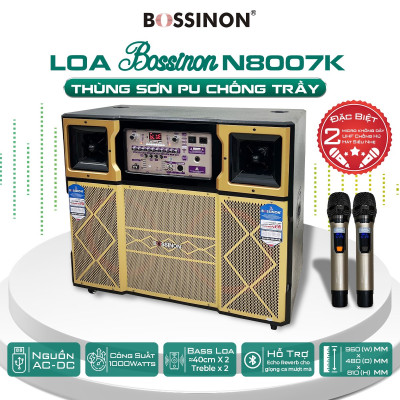 loa kéo tủ hát karaoke bass 40 đôi Bossinon N8007K, Công suất: 1000Watts - Hàng chính Hãng