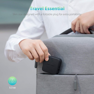 Adapter Sạc 2 Cổng Tích Hợp Type-C In/Out Hỗ Trợ Sạc Nhanh PD Power Delivery 61W RAVPower RP-PC105 - Hàng Chính Hãng