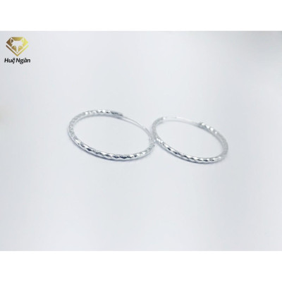 Bông tai bạc Ý 925 Huệ Ngân - Vòng to xinh RYE30C14101