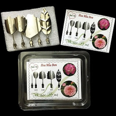 Bộ 5 dụng cụ làm thạch rau câu 3D – Set 18 – Bộ làm hoa mẫu đơn – Mã số 1110