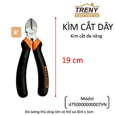 Kìm cắt dây - Kìm cắt dây điện đa năng, tay cầm bọc nhựa cao cấp - Cắt đường kính sản phẩm đến 200mm ( 8 inch )