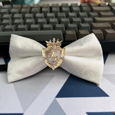 Nơ đeo cổ nam trắng độc đáo dành cho MC - Chú rể- Tiệc cưới Giangpkc 11/2021