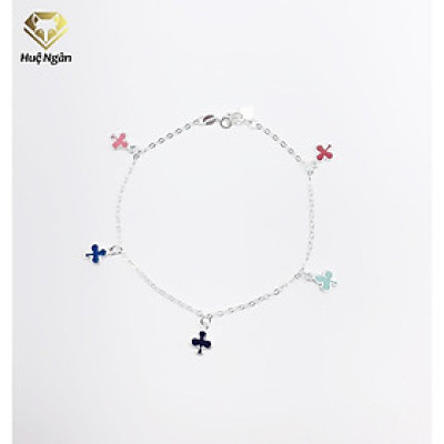 Lắc chân bạc Ý 925 Huệ Ngân-Cỏ Ba Lá May Mắn JL002