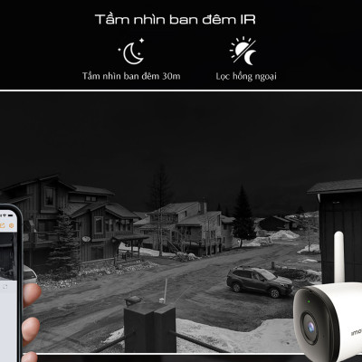Camera IP ngoài trời IMOU BULLET 2C F22P F42P Full HD Wifi Hotspot, chống nước - Hàng chính hãng