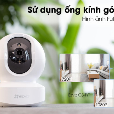 Camera IP Wifi Trong Nhà Ezviz TY1 2MP Quay Quét 360 độ, Đàm Thoại 2 Chiều - Hàng chính hãng