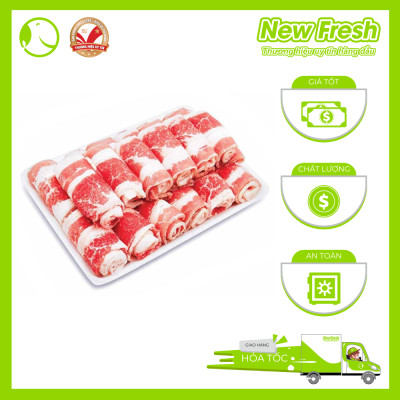 [GIAO NHANH HCM]  Ba Chỉ Bò Mỹ Cuộn Nhúng Lẩu - Khay 500gr