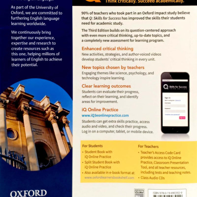Q: Skills For Success: Level 1: Reading And Writing Student Book With iQ Online Practice - 3rd Edition