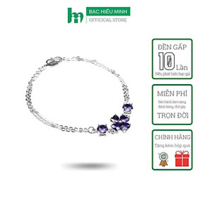 Lắc Tay Nữ Bạc Hiểu Minh LTU482P cỏ 4 lá may mắn bạc ta