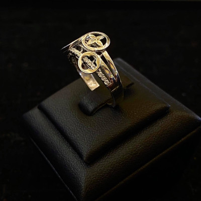 nhẫn vàng 18k nữ 3 mặt hoa