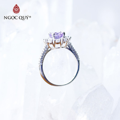 Nhẫn bạc nữ đá thạch anh tím mệnh hỏa. thổ - Ngọc Quý Gemstones