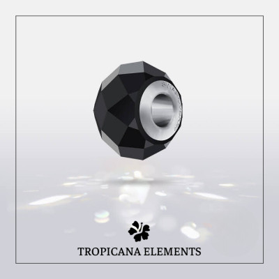 Lắc Tay Tropicana Phối Charm Swarovski Qủa Cầu Pave Đen