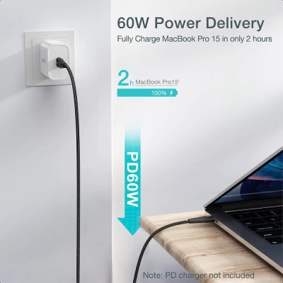 Cáp sạc nhanh và truyền dữ liệu Type C to Type C 60W Choetech XCC-1003/ XCC-1004 Series - Hàng chính hãng