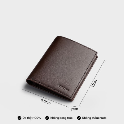 Ví nam da bò Trita ( Thời trang nam dáng đứng basic - Ví da RVN22 )