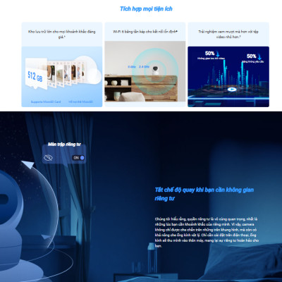 Camera wifi trong nhà EZVIZ H6C G1 4K Sắc nét, AI nhận diện người, thú cưng - hàng chính hãng