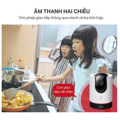 Camera trong nhà TP-Link Tapo C225 - Quay quét 360 độ, Phát hiện người, vật và xe cộ, Đàm thoại 2 chiều - Hàng chính hãng
