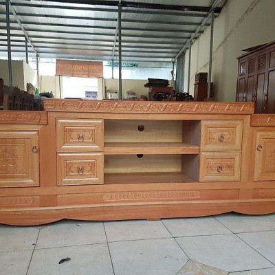 Kệ Tivi Gỗ Đinh Hương 2M4. kệ gỗ trang trí phòng khách , tủ tivi