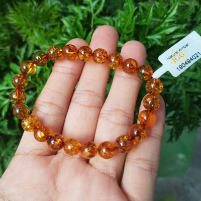 Vòng hổ phách thiên nhiên 7.3 li, đã kiểm định