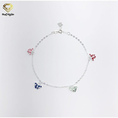 Lắc chân bạc Ý 925 Huệ Ngân-Cánh Bướm Mùa Xuân JL040