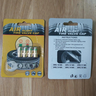 Nắp Van Lốp Ô Tô bằng Đồng kiểm tra cảnh báo Áp Suất Lốp có ốc hãm chống trộm