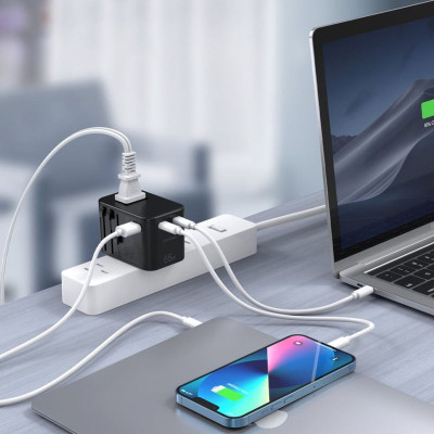 Củ sạc Choetech PD5009 du lịch đa năng công suất cao 65W (2 USB C+ 1 USB A) (Hàng chính hãng)