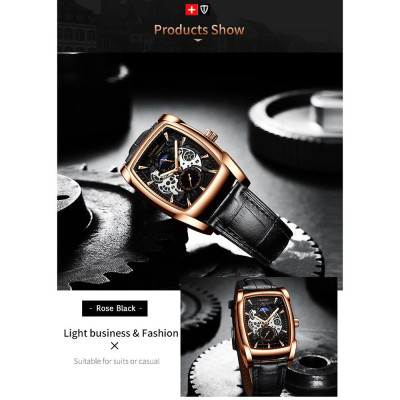 Đồng hồ đeo tay TEVISE Men Quartz 30M chống nước cho doanh nhân với dây đeo bằng da