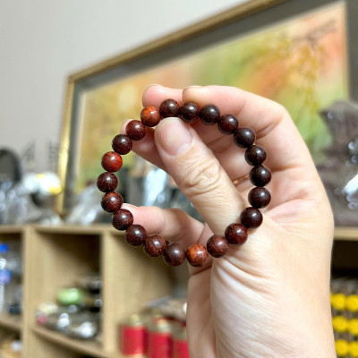 Vòng gỗ Tử Đàn Ấn 8li phong thuỷ linh khí lớn sức khoẻ bình an may mắn 