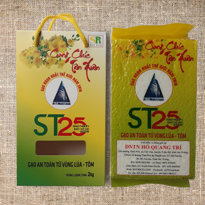 Gạo Thơm ST25 Hộp 2Kg - Gạo An Toàn Từ Vùng Lúa Tôm