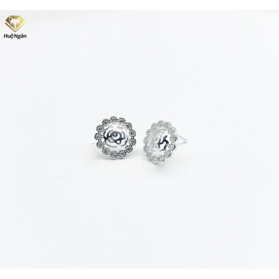 Bông tai bạc Ý 925 Huệ Ngân - Chấm tròn xinh RYE141014