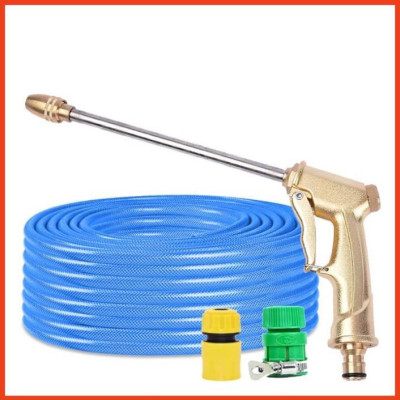 Rửa xe tưới cây Bộ dây và vòi xịt tăng áp lực nước 300% loại 25m cút nhựa,nối nhựa 206701-3