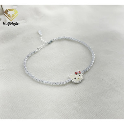 Lắc tay bạc 925 Huệ Ngân - Mèo Kitty X7