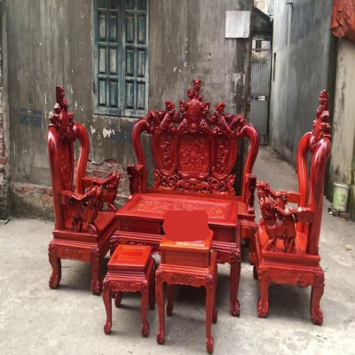 Bộ Bàn Ghế Nghê Phượng Gỗ Lim tay 12