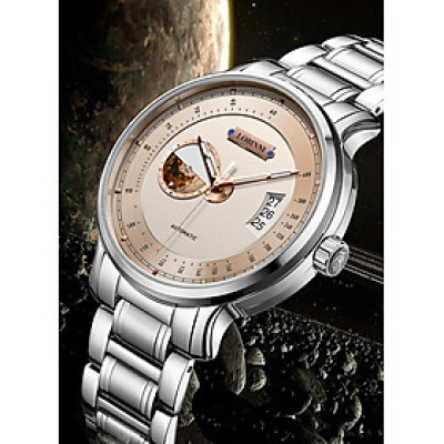 Đồng hồ nam chính hãng LOBINNI L17511-2 Kính chống xước,chống nước 50M,bảo hành 24 tháng,máy cơ Automatic,dây kim loại thép không gỉ 316L,thiết kế đơn giản dễ đeo