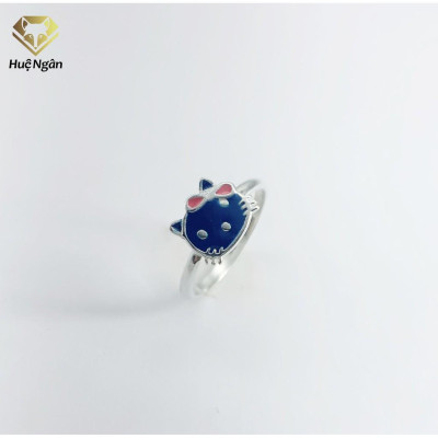 Nhẫn bạc Ý 925 Huệ Ngân - Mèo Kitty JZ 045
