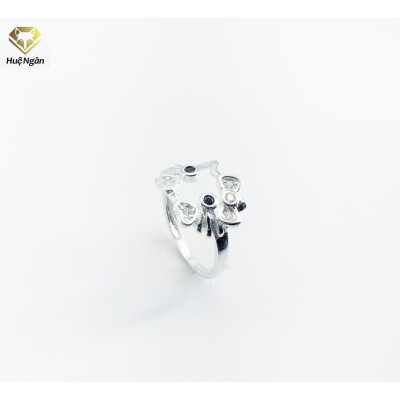 Nhẫn bạc Ý 925 Huệ Ngân - Mèo KITTY RYR140009 (li tay nhỏ)